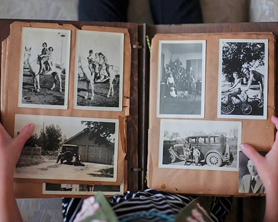 Photographs-in-a-scrapbook