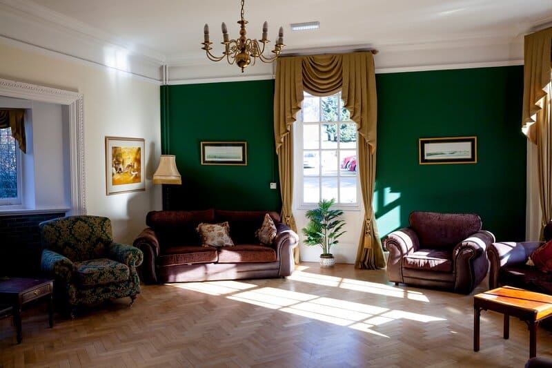 chairs in a lounge at care home