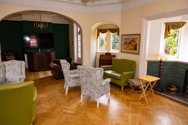 chairs in a lounge at care home
