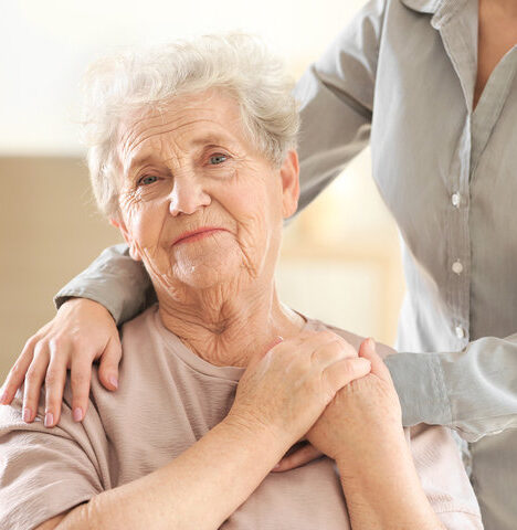 older woman and carer