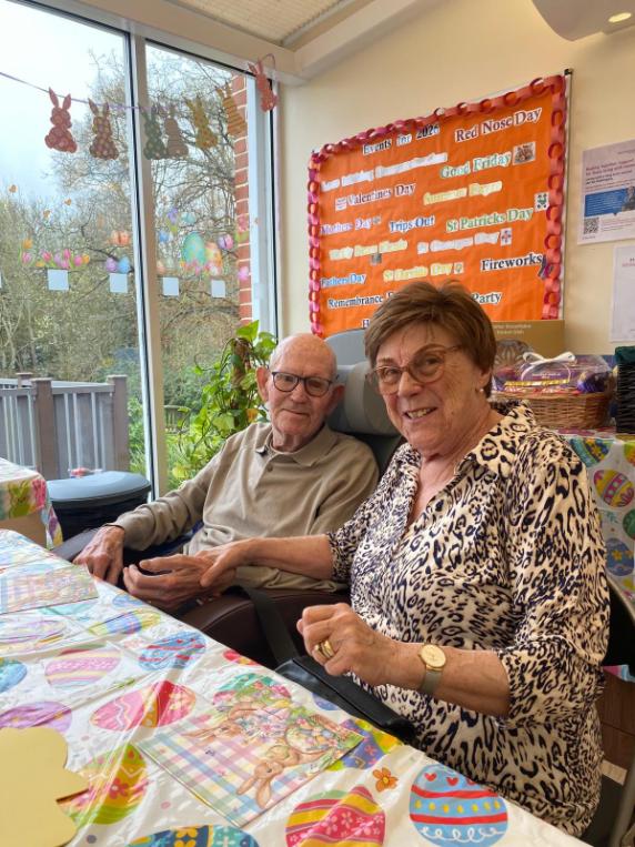 residents enjoying food tasting