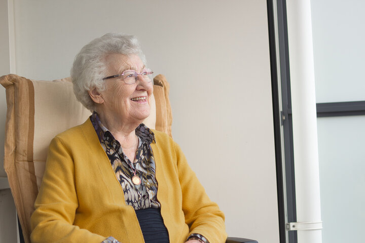old woman in a chair